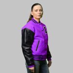 Women Purple Varsity Jackets - Image 2