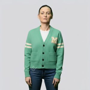 Letterman Style Cardigan Sweater