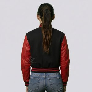 Wool Leather Cropped Jacket