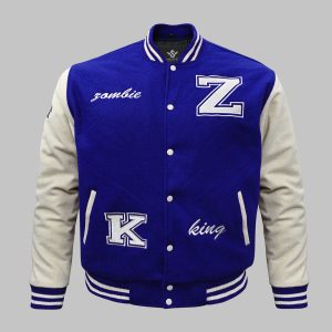Wool Blue Varsity Jacket Wholesale Bulk Supplier front