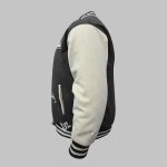 Gey Varsity Jacket Wholesale other side cream sleeve