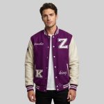 Purpal Wool Varsity Wholesale model front