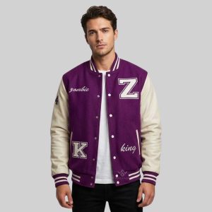 Purpal Wool Varsity Wholesale model front