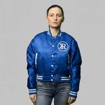 Designer Satin Varsity Jacket