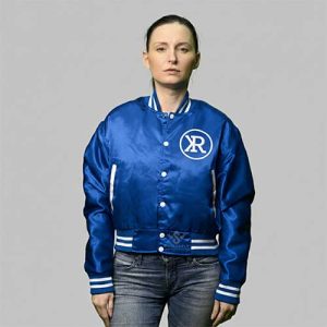 Designer Satin Varsity Jacket