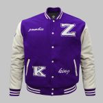 medium purpal complete Wool Varsity Jacket Wholesale front