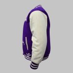 medium purpal Wool Varsity Jacket Wholesale other side