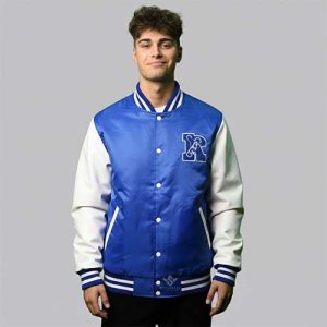 Embroidered Letterman Satin Jacket