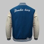 newark blue half-white Wholesale Wool Varsity Jacket back