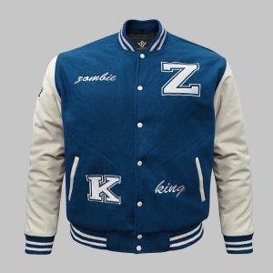 newark blue half-white Wholesale Wool Varsity Jacket front