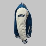 newark blue half-white Wholesale Wool Varsity Jacket side