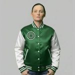 Designer Satin Varsity Jacket