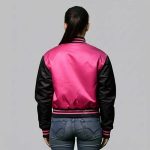 Pink Black Letterman Jacket