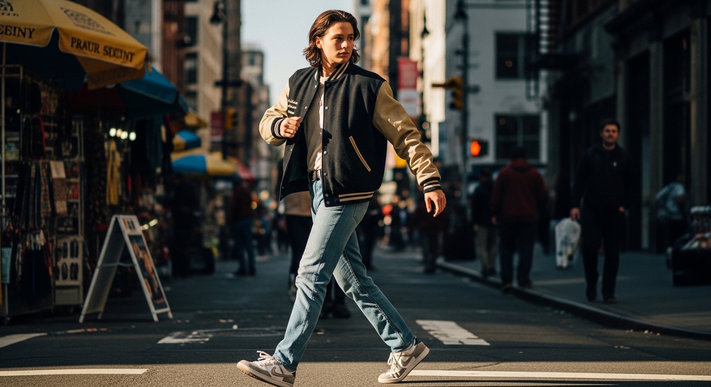 50% oFF Varsity Jackets With Leather Sleeves