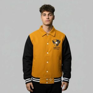 Gold And Black Letterman Jacket