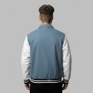 Men Sky Blue Varsity Jacket