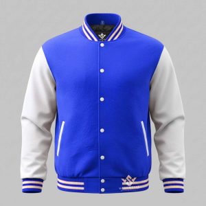 White And Blue Varsity Jacket Fleece