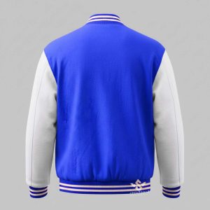 White And Blue Varsity Jacket Fleece