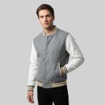 Grey And White Varsity Jacket