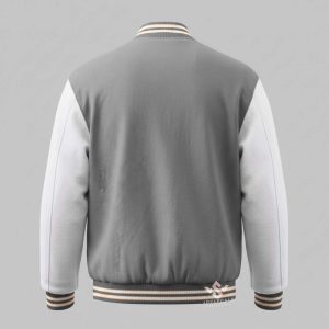 Fleece Varsity Jacket Grey