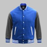 Wool Varsity Jacket Blue And Grey