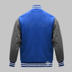 Wool Varsity Jacket Blue And Grey
