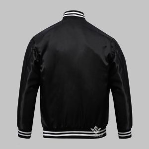 Satin Varsity Jacket Wholesale Black
