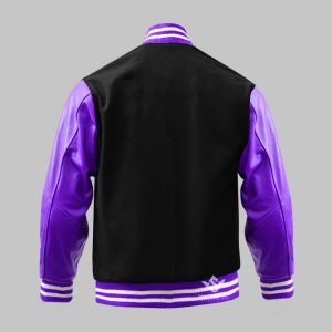 Wool Body Leather Sleeve Jacket