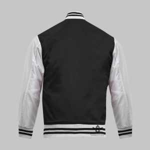 Black And White Varsity Jacket Satin