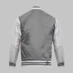 Grey Satin Varsity Jacket