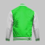 Green Satin Varsity Jacket