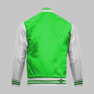 Green Satin Varsity Jacket