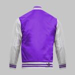 Satin Varsity Jacket Purple