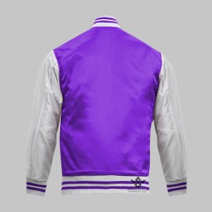Satin Varsity Jacket Purple