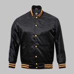 Varsity Jacket Black Satin Full