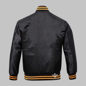 Varsity Jacket Black Satin Full