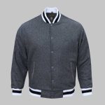 Gray Varsity Jacket Complete Wool