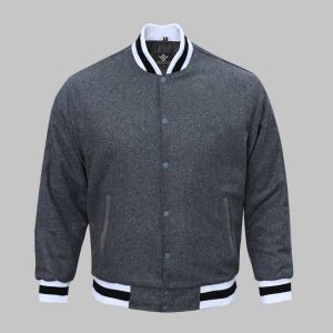 Gray Varsity Jacket Complete Wool