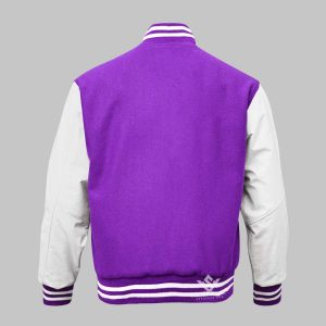 Leather Sleeve Wool Varsity Jacket