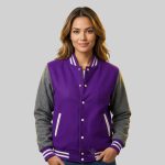 Varsity Jacket Womens Purple Wool