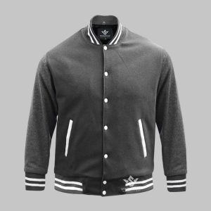 Grey Varsity Jacket Wool