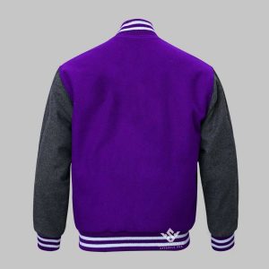 Varsity Jacket Purple And Grey Wool