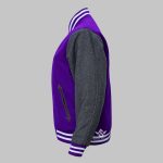 Varsity Jacket Purple And Grey Wool