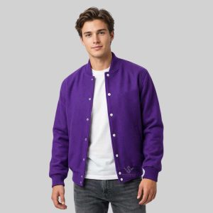 Varsity Jacket Purple Wool
