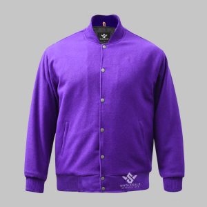 Purple Varsity Jacket Wool