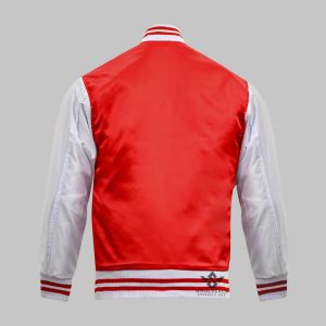 Satin Varsity Jacket Red