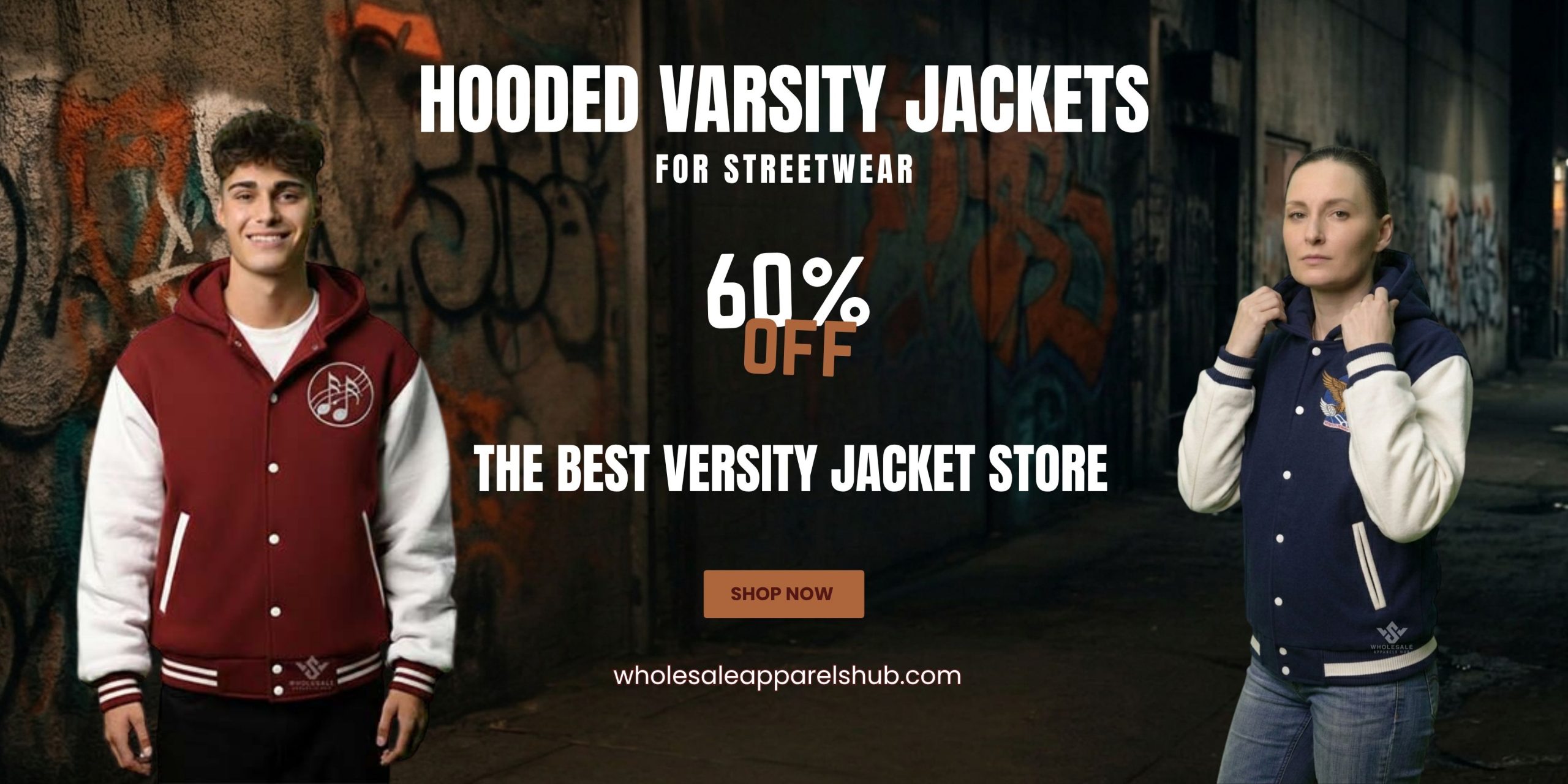 hooded versity jacket for streetwear