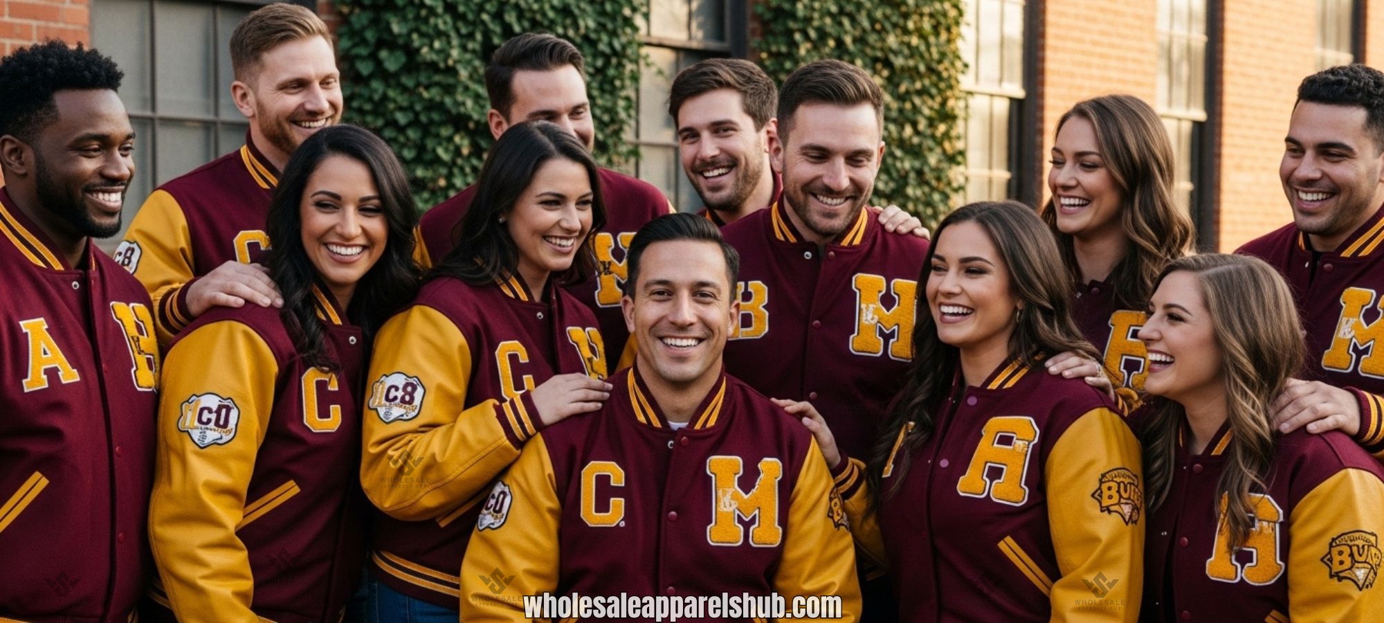 Mahroon Gold Baseball Jackets