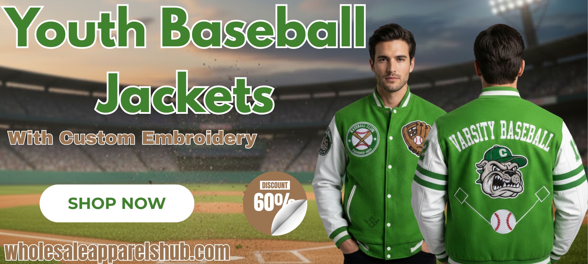 Youth Baseball Jackets With Custom Embroidery
