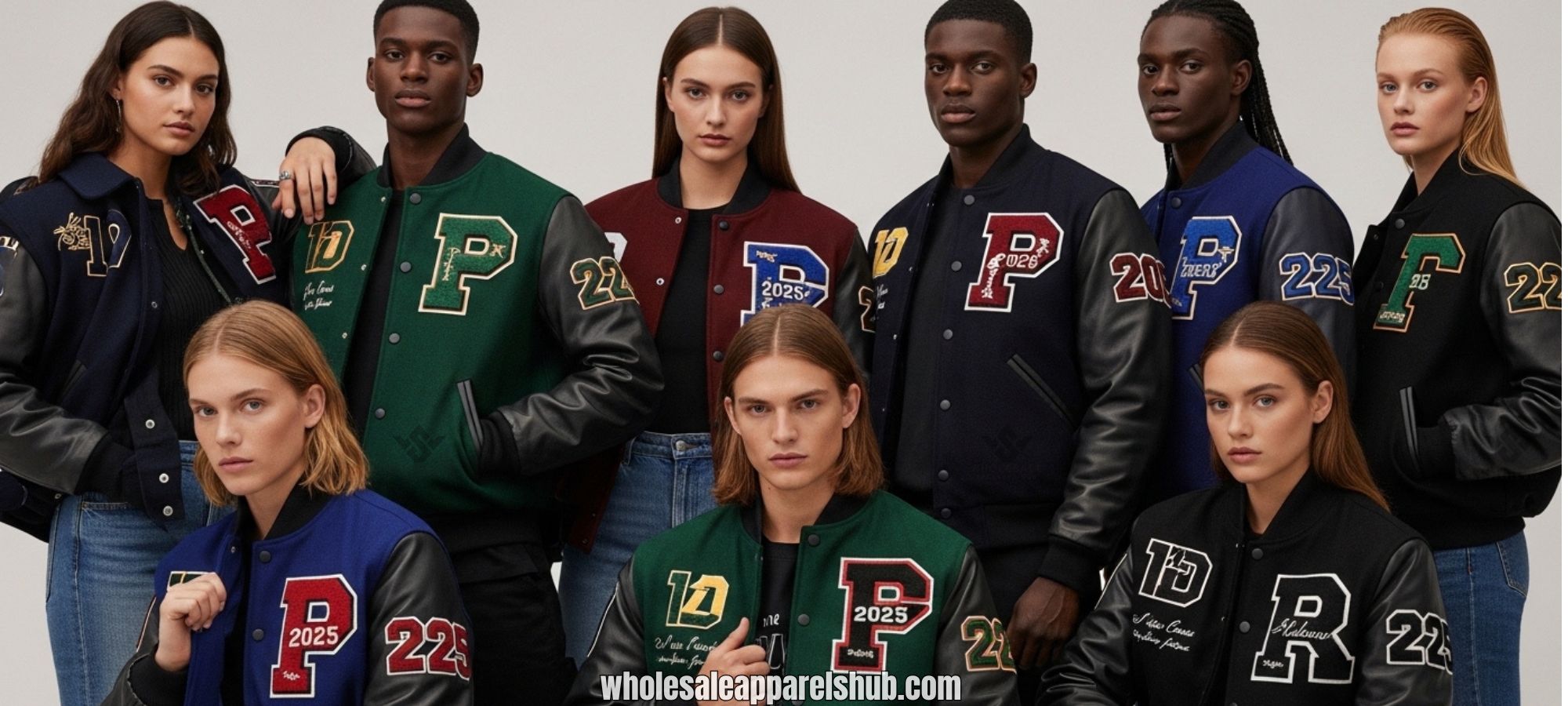 Letterman jackets with satin finish